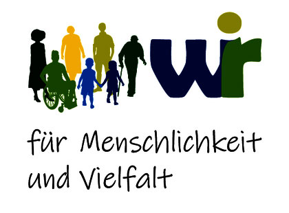 Logo "Wir für Menschlichkeit und Vielfalt"